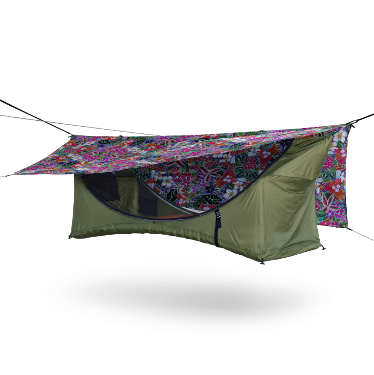 Camping Hammock Tent, Lay Flat Sleeping System with Bug Net & Rainfly, Spacious Portable Outdoor Shelter for Backpacking Hiking Camping