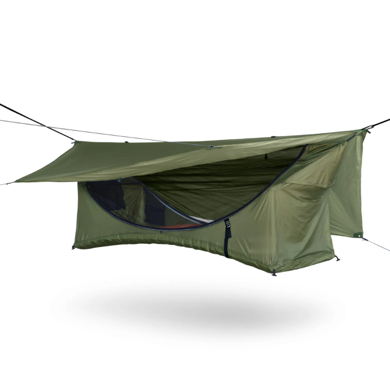 Camping Hammock Tent, Lay Flat Sleeping System with Bug Net & Rainfly, Spacious Portable Outdoor Shelter for Backpacking Hiking Camping