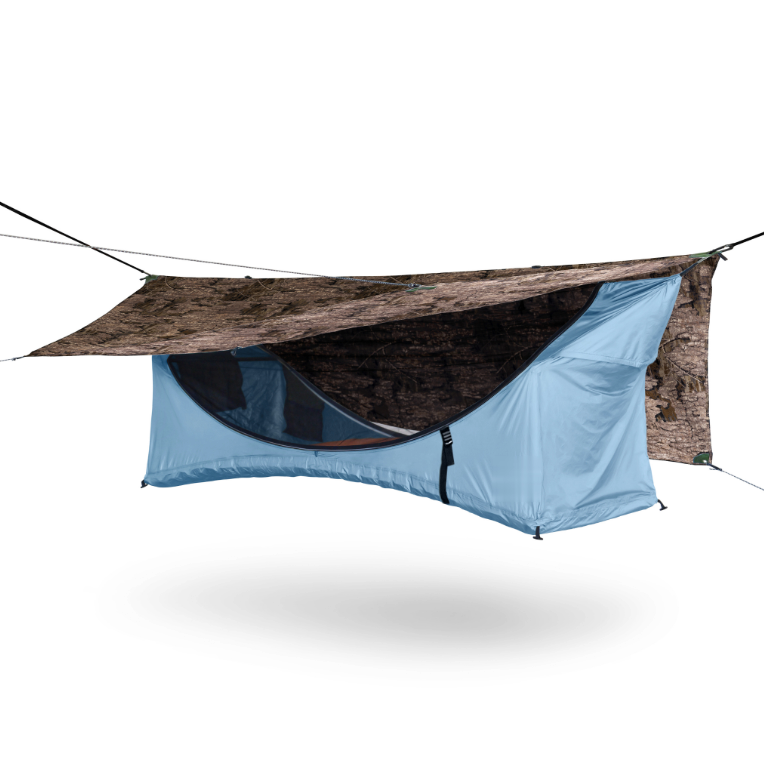 Camping Hammock Tent, Lay Flat Sleeping System with Bug Net & Rainfly, Spacious Portable Outdoor Shelter for Backpacking Hiking Camping
