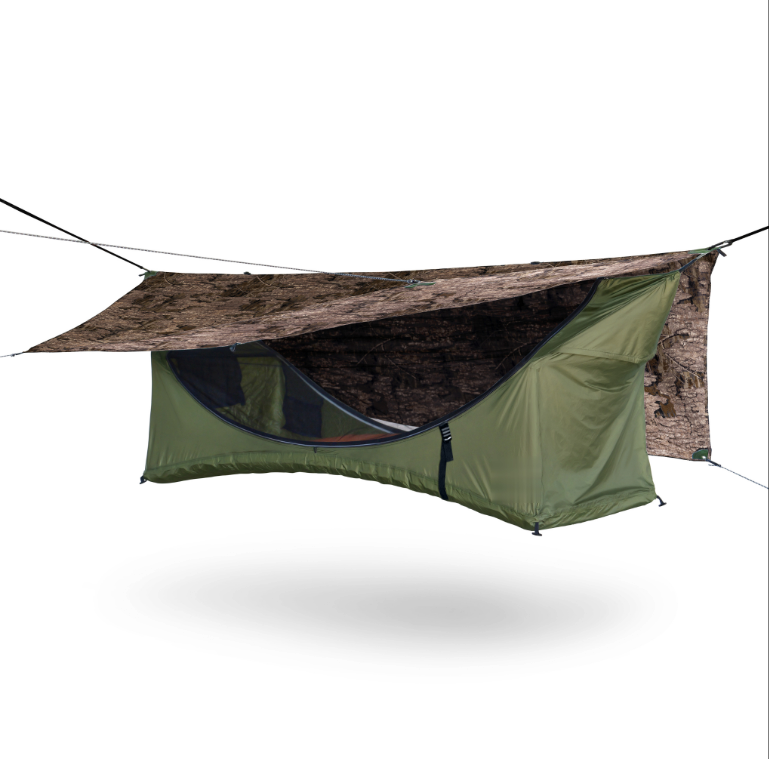 Camping Hammock Tent, Lay Flat Sleeping System with Bug Net & Rainfly, Spacious Portable Outdoor Shelter for Backpacking Hiking Camping