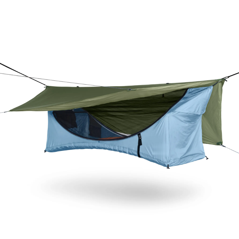 Camping Hammock Tent, Lay Flat Sleeping System with Bug Net & Rainfly, Spacious Portable Outdoor Shelter for Backpacking Hiking Camping