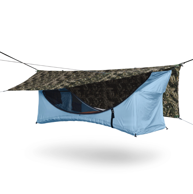 Camping Hammock Tent, Lay Flat Sleeping System with Bug Net & Rainfly, Spacious Portable Outdoor Shelter for Backpacking Hiking Camping