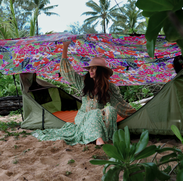 Camping Hammock Tent, Lay Flat Sleeping System with Bug Net & Rainfly, Spacious Portable Outdoor Shelter for Backpacking Hiking Camping