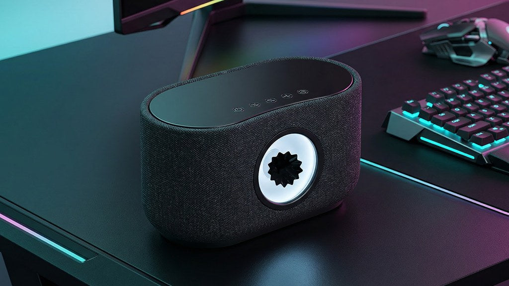 SoundFlux V2 Ferrofluid Bluetooth Speaker, 30W Hi-Fi Wireless Speaker with Music Visualizer, Dynamic RGB Lighting & 15W Wireless Charging for Desk Setup