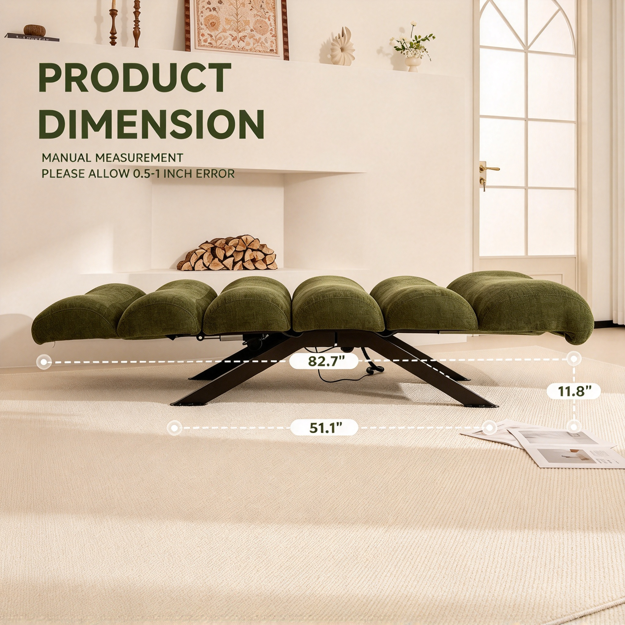 Power Reclining Lounge Chair with Extended Chaise Surface