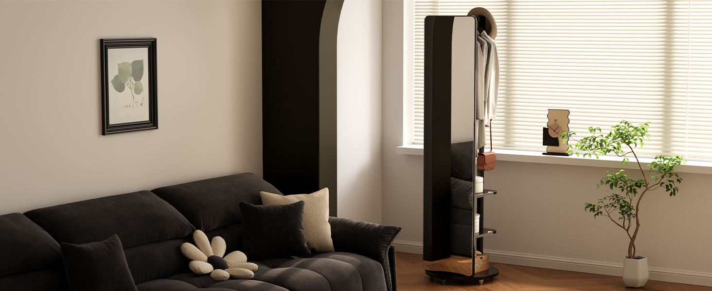 full length mirror and coat rack for living room