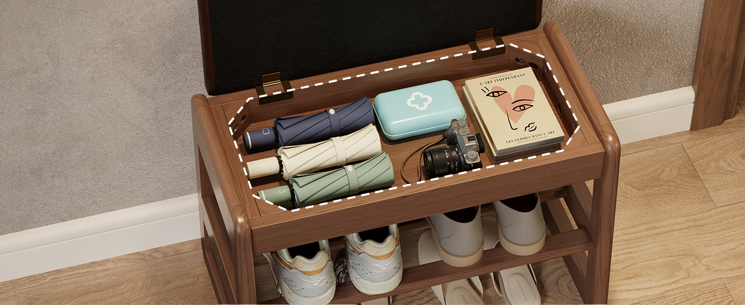 Shoe Rack Bench Shoe Bench with Flip-Top Storage