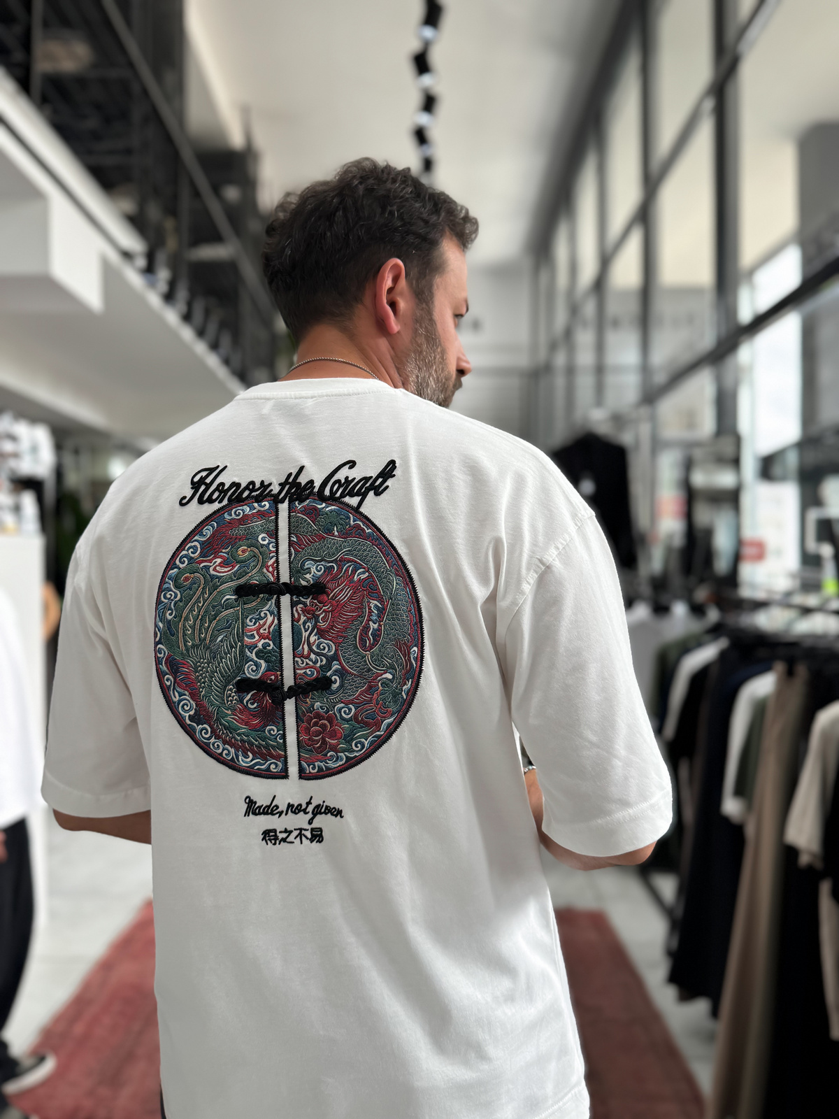 [Copy]Authentic white oversized embroidered T-shirt
