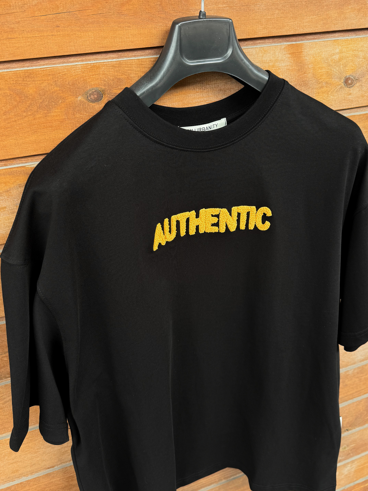 Authentic black oversized embroidered T-shirt