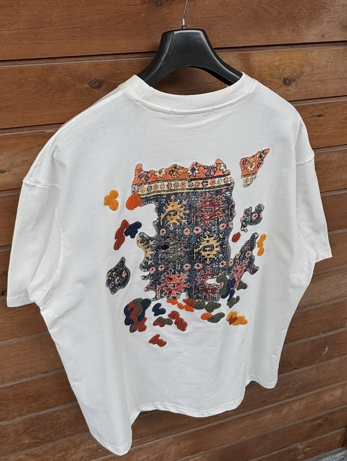 [Copy]Authentic black oversized embroidered T-shirt