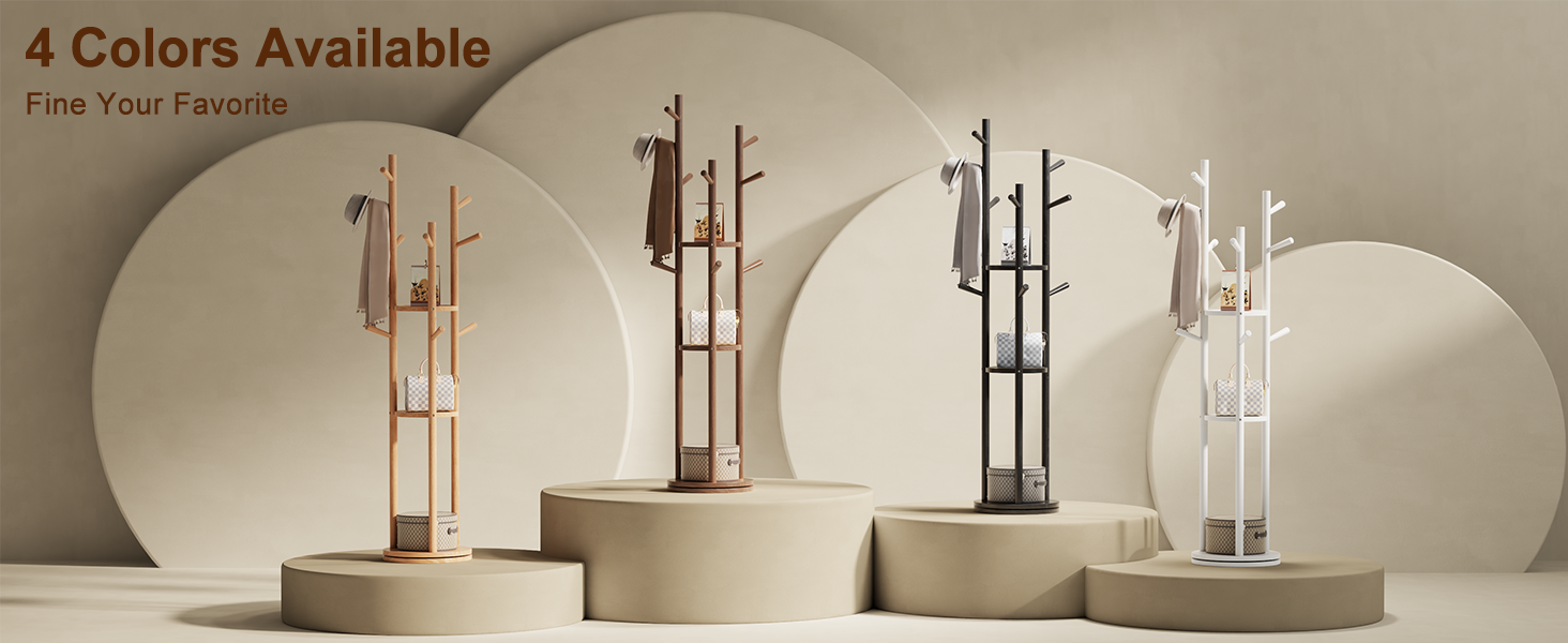 Various Color Rotary Coat Rack natural coat rack walnut coat rack black coat rack white coat rack