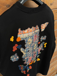 Authentic black oversized embroidered T-shirt