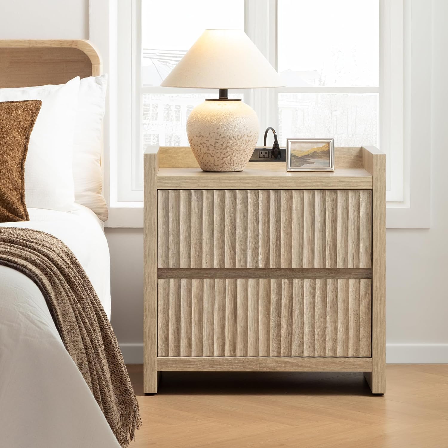 SICOTAS Night Stand Set 2 with Charging Station