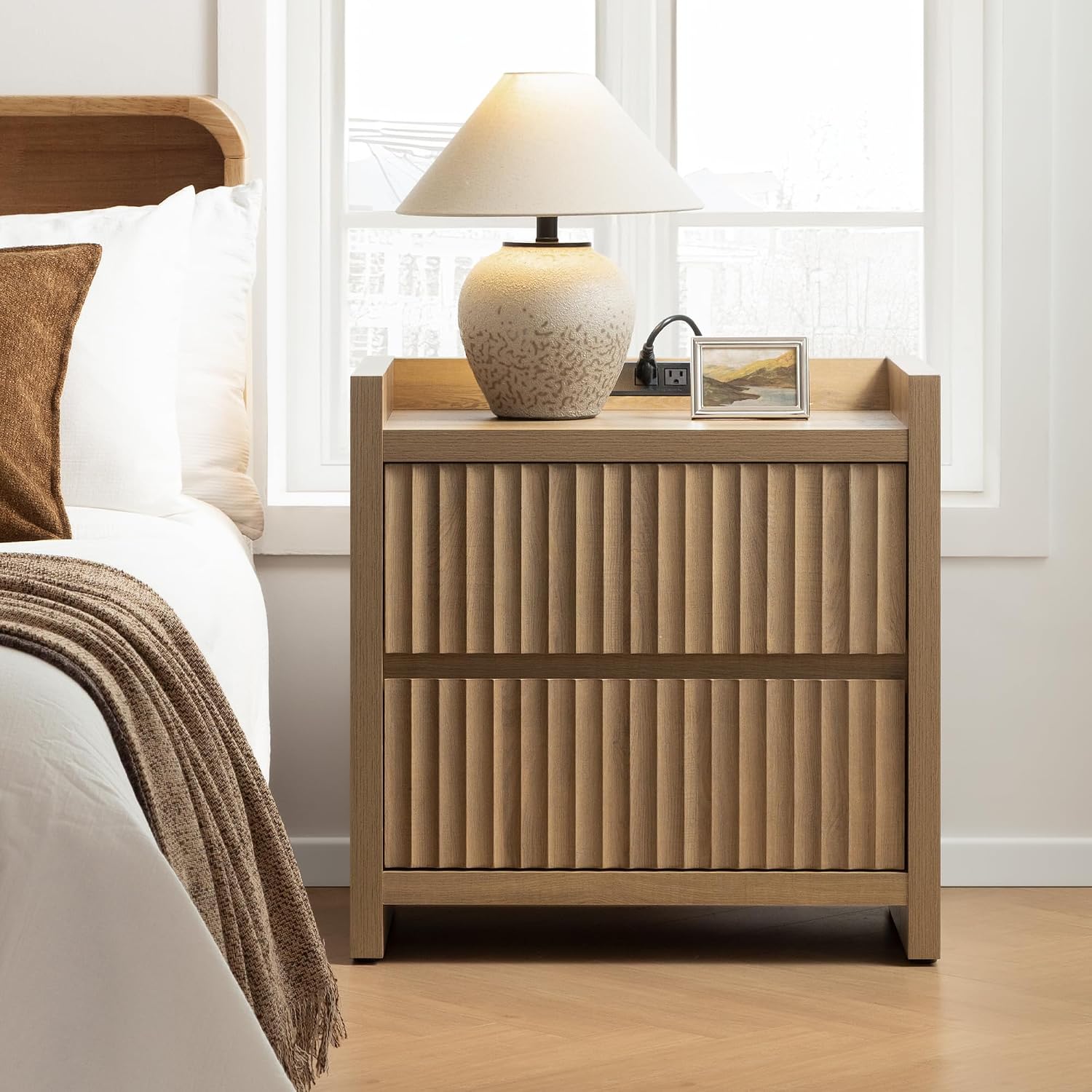 SICOTAS Night Stand Set 2 with Charging Station