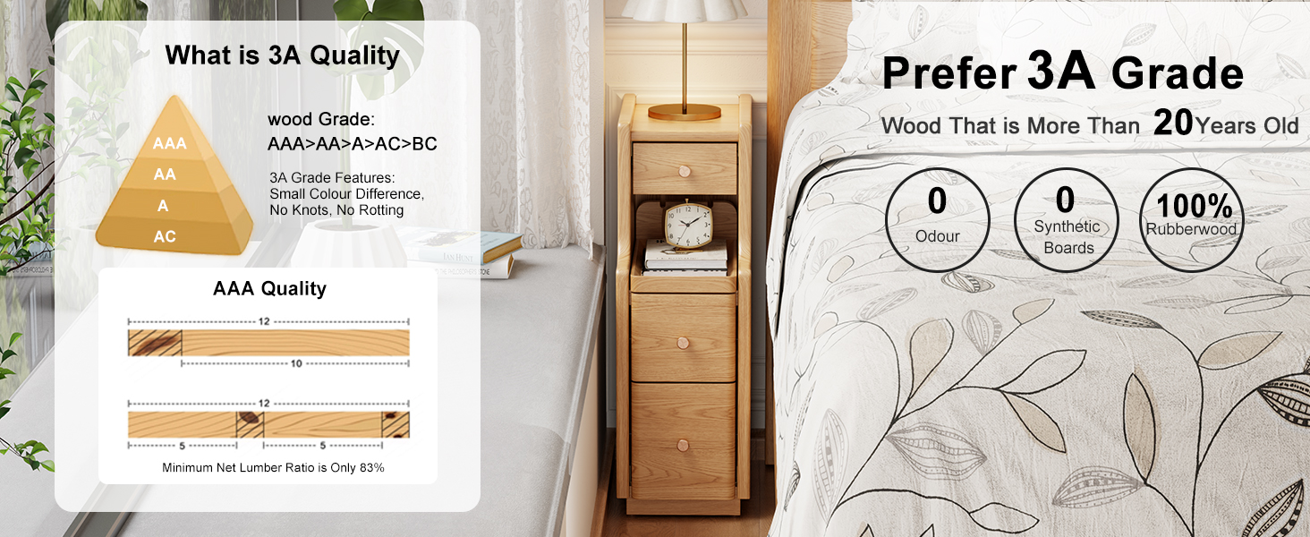 solid wood nightstand