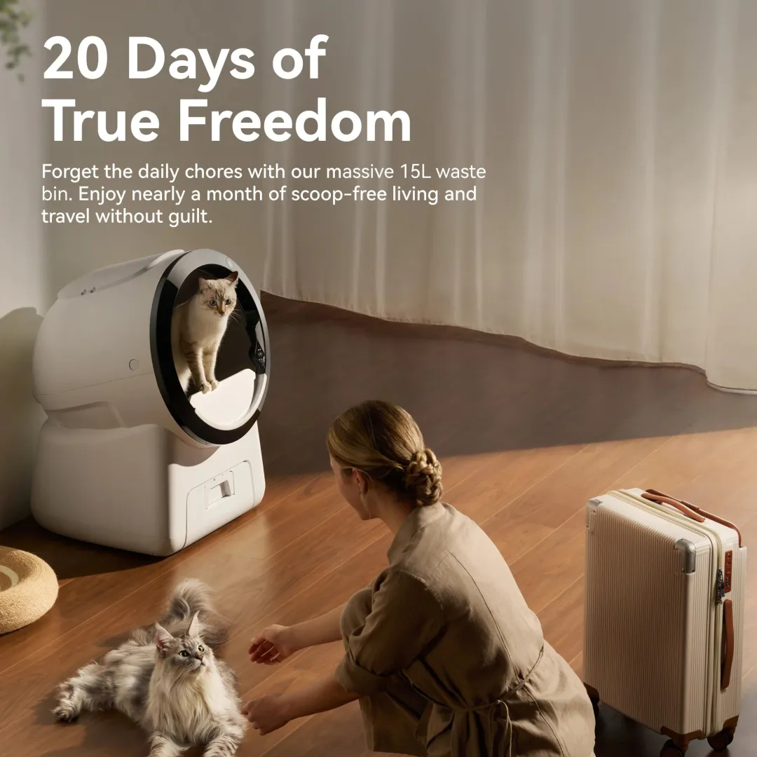 AI Smart Enclosed Self-Cleaning Cat Litter Box – Dual-Camera Monitoring, Odour Control & Multi-Cat Tracking
