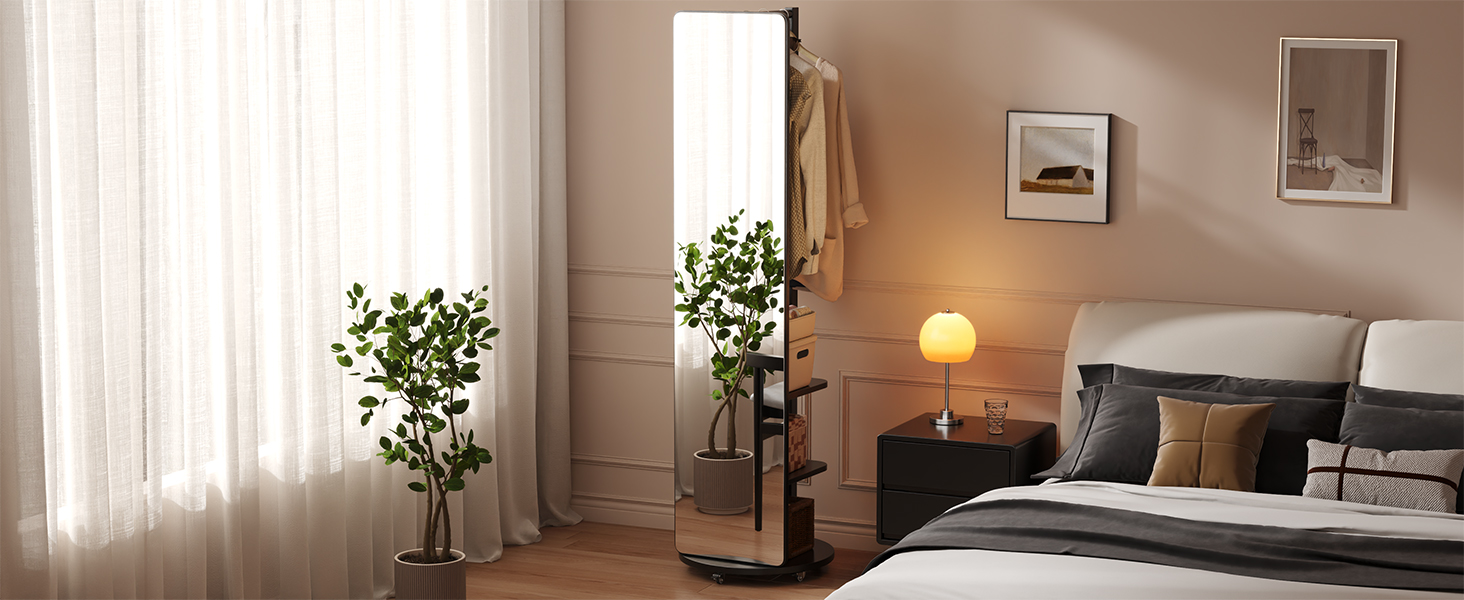 full length mirror and coat rack for bedroom