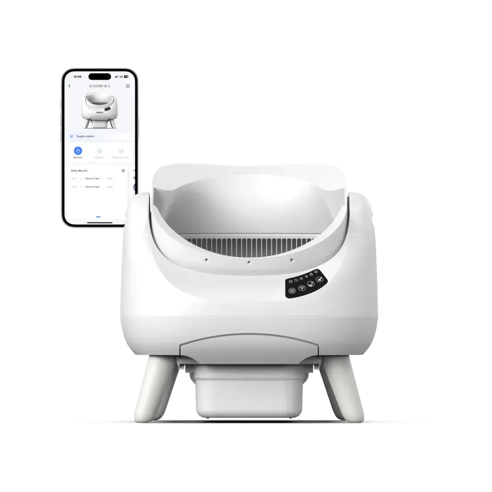 Open-Top Automatic Self-Cleaning Cat Litter Box for Multi-Cat Homes