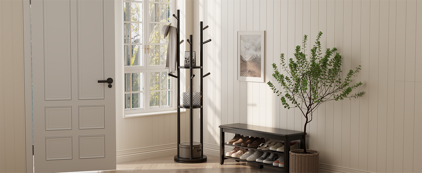 Entryway coat rack