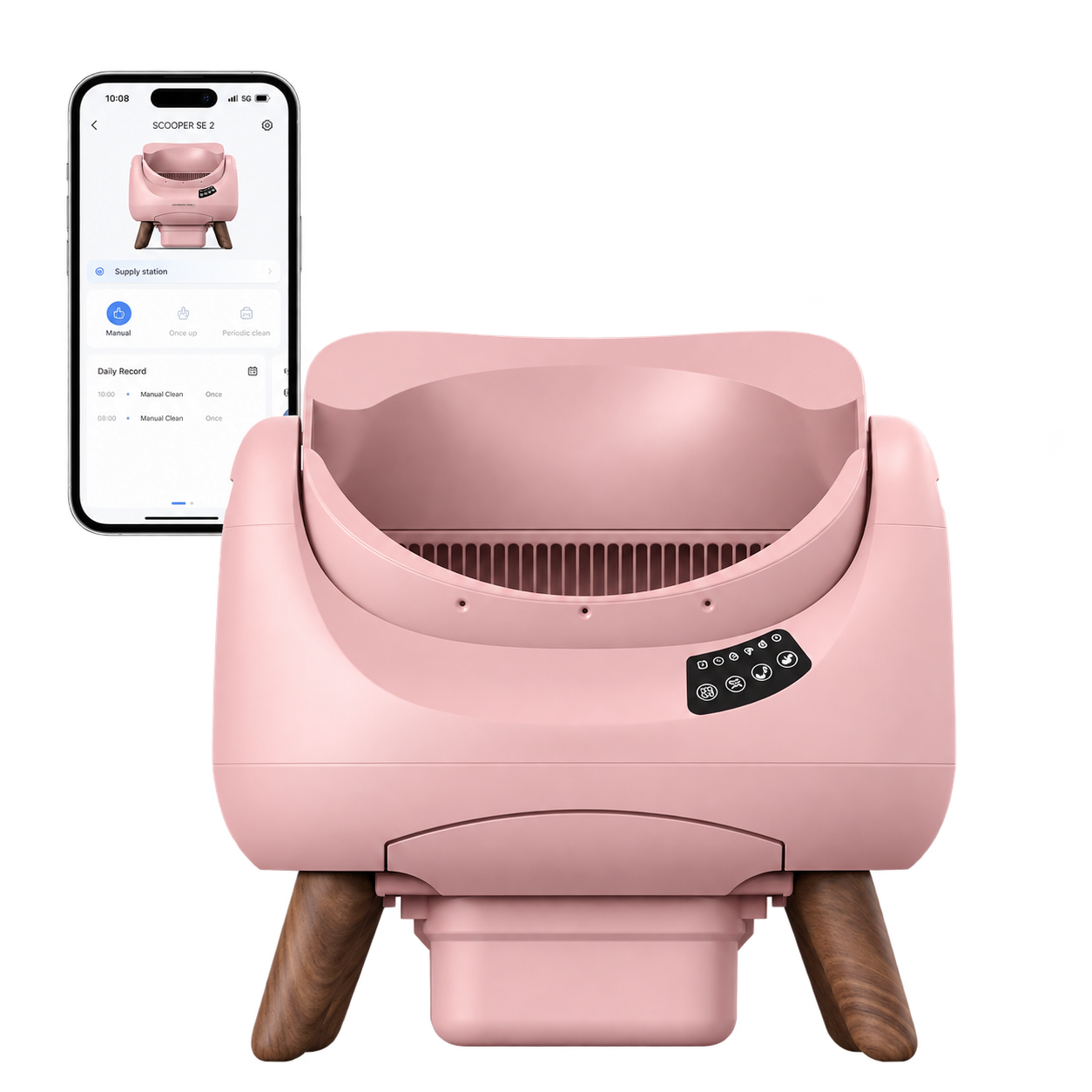 Open-Top Automatic Self-Cleaning Cat Litter Box for Multi-Cat Homes