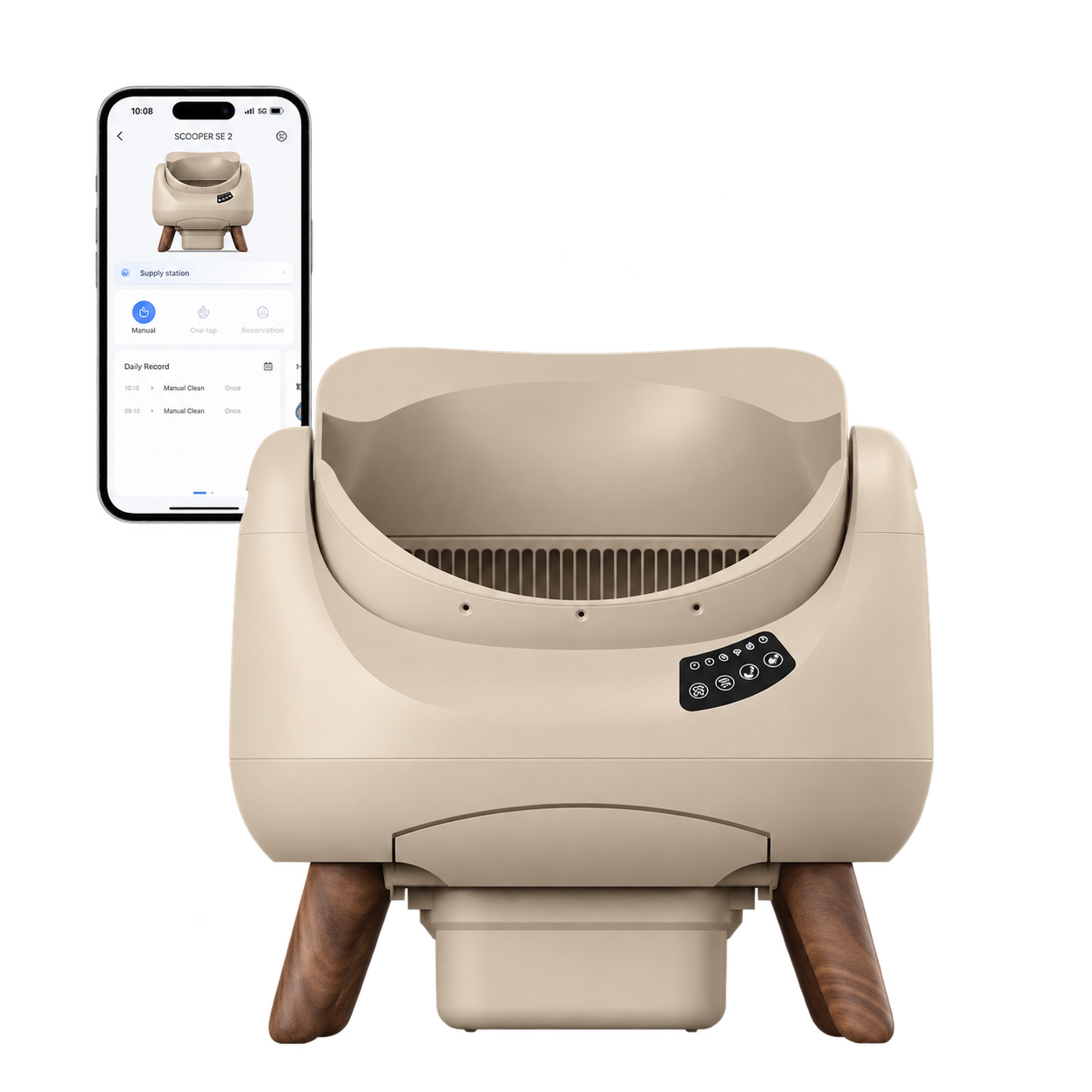 Open-Top Automatic Self-Cleaning Cat Litter Box for Multi-Cat Homes