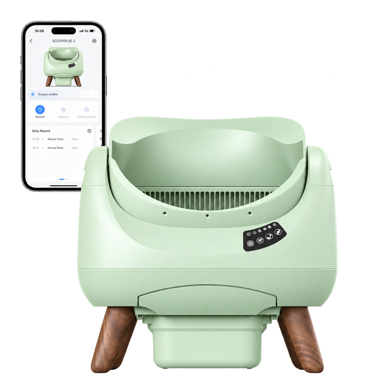 Open-Top Automatic Self-Cleaning Cat Litter Box for Multi-Cat Homes