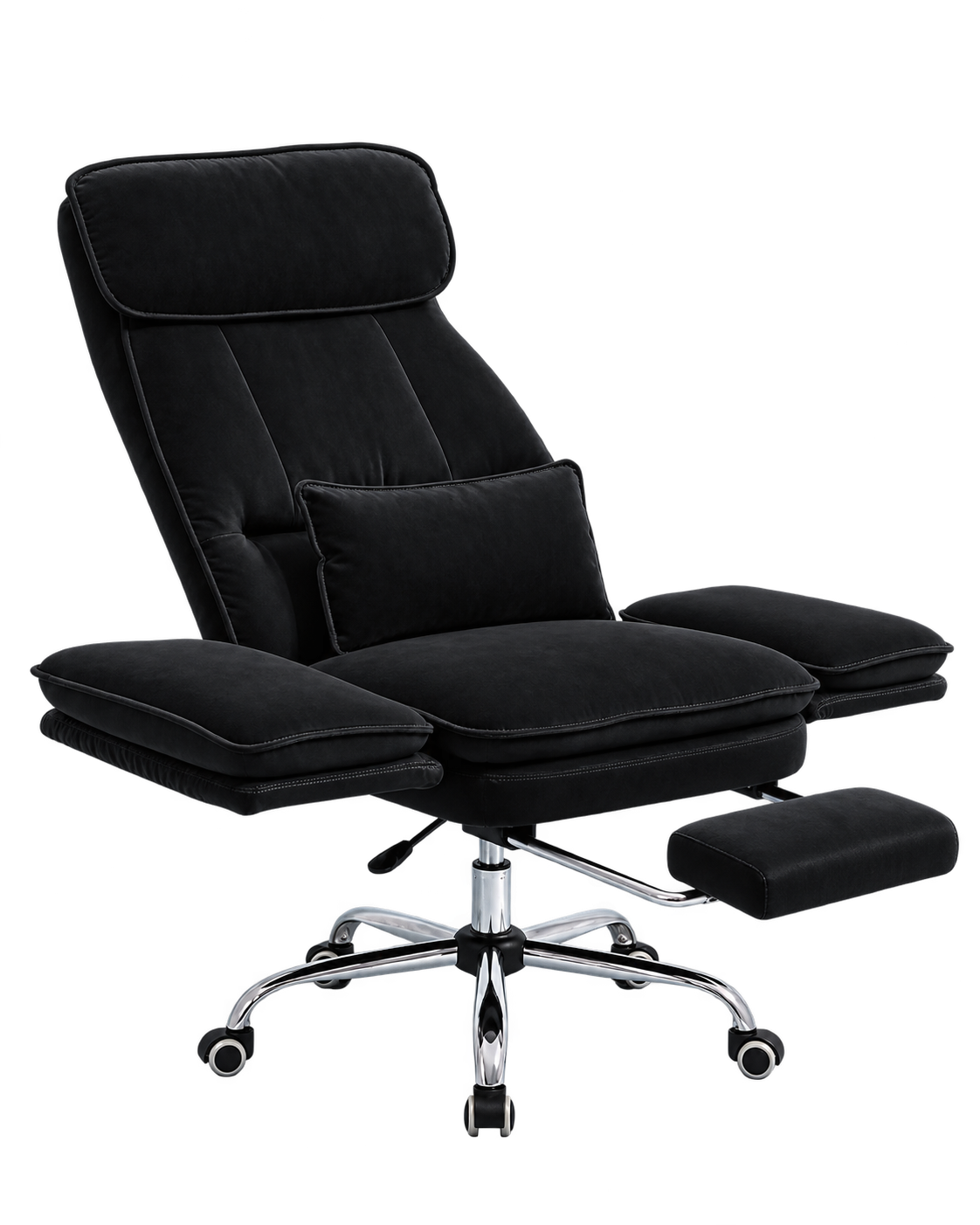 Ergonomic Reclining Office Chair – Plush Lounge Seat with Footrest, Adjustable Support for Home & Office