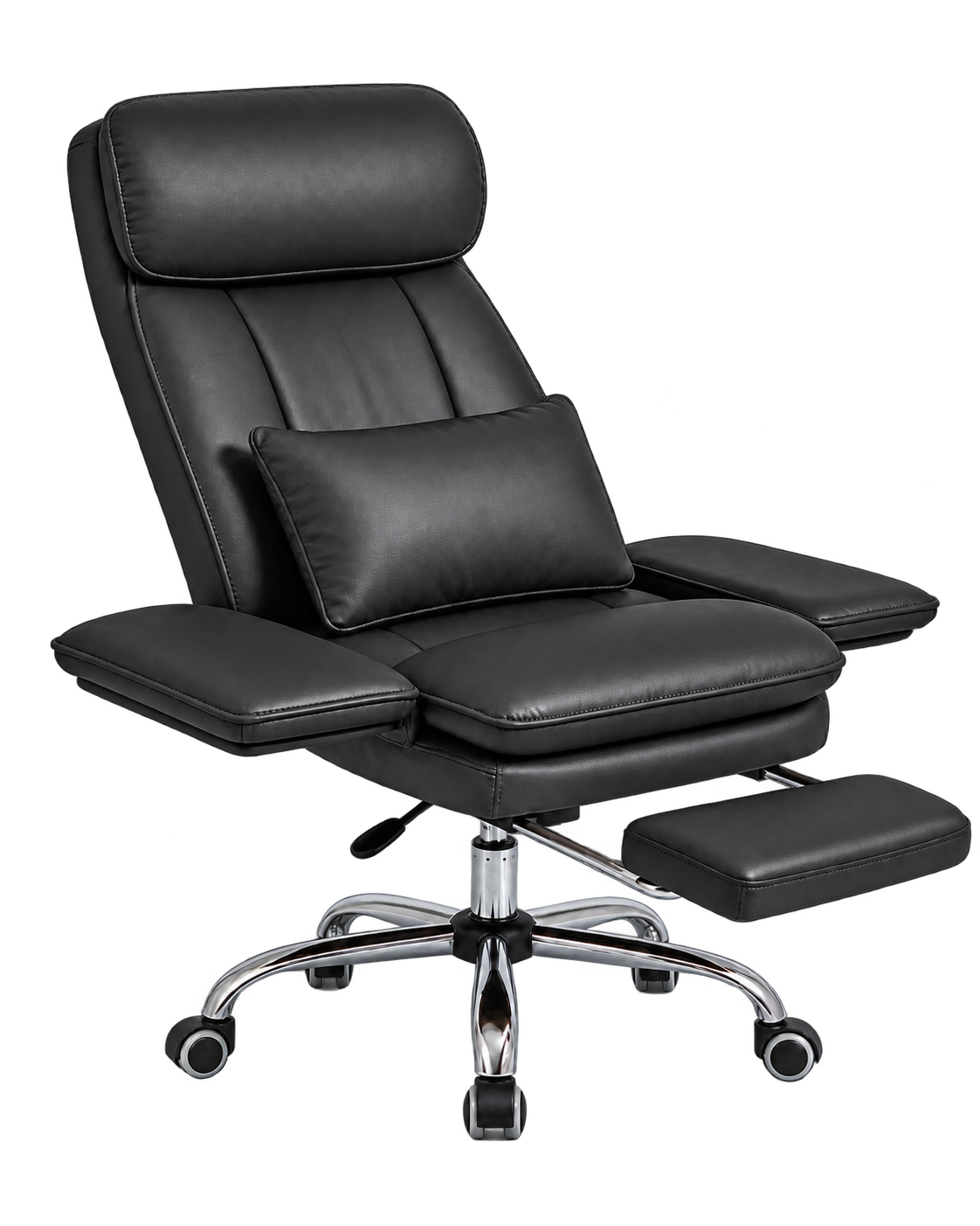 Ergonomic Reclining Office Chair – Plush Lounge Seat with Footrest, Adjustable Support for Home & Office