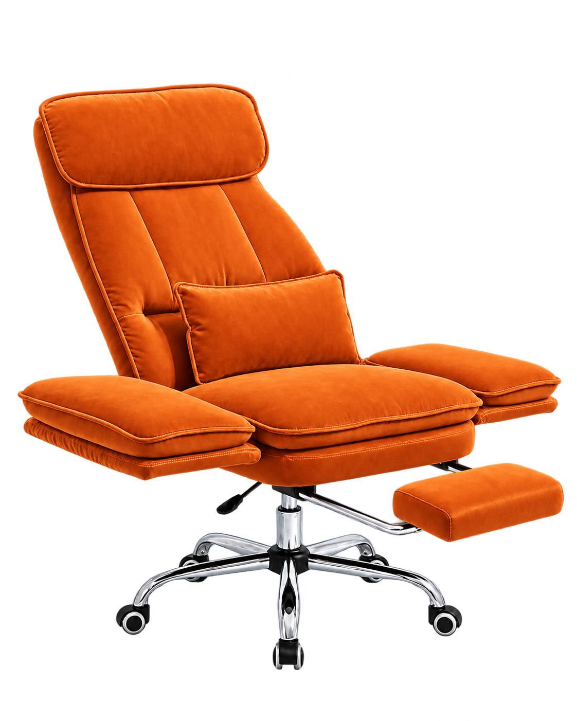 Ergonomic Reclining Office Chair – Plush Lounge Seat with Footrest, Adjustable Support for Home & Office