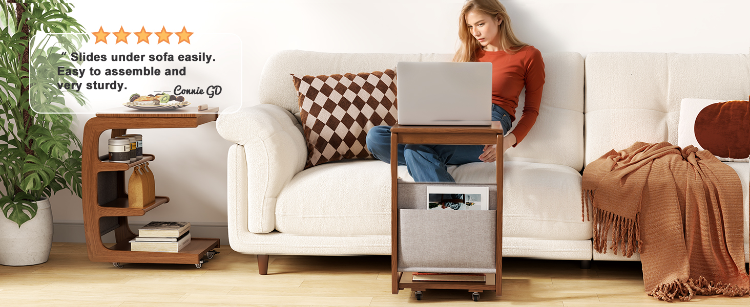 rolling side table