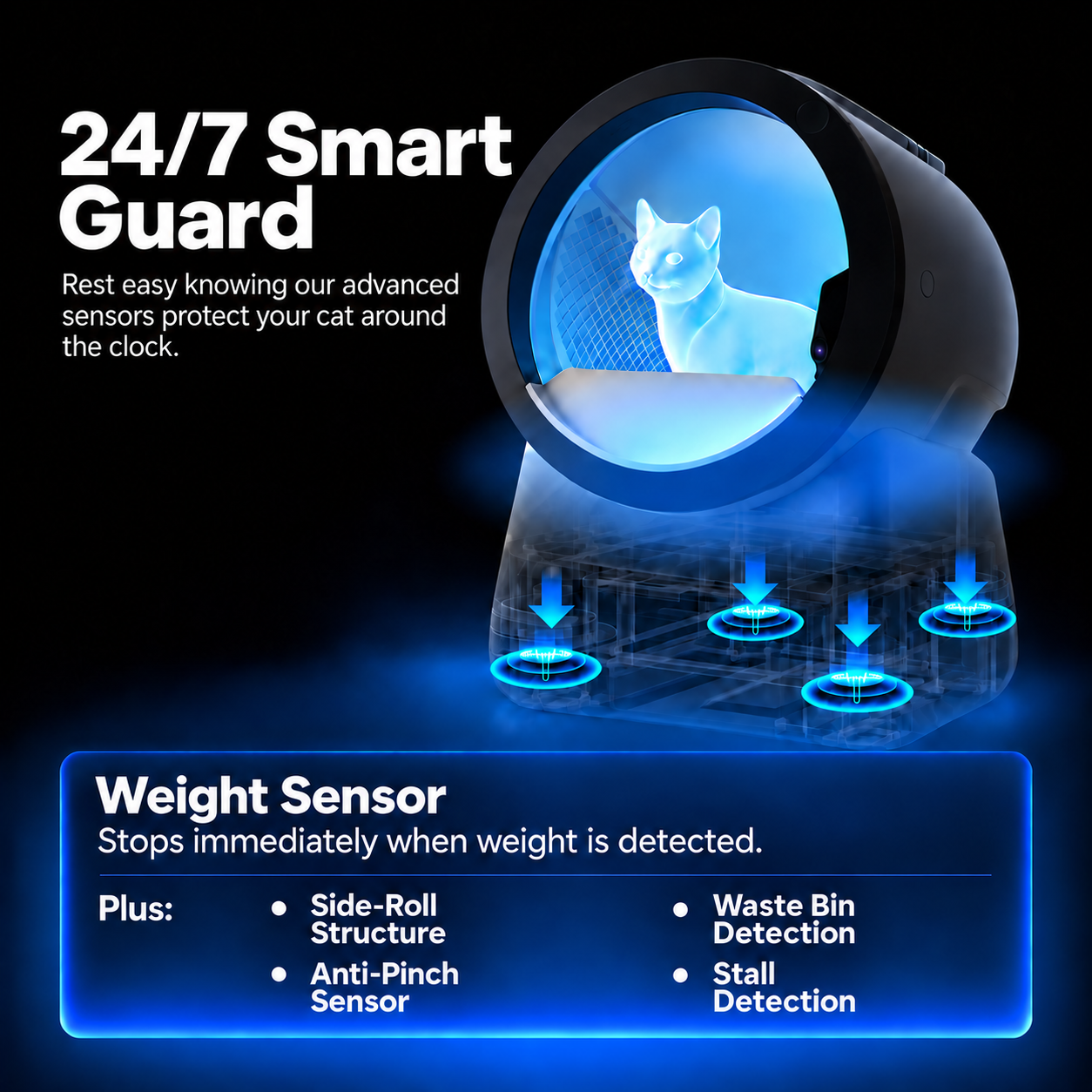 AI Smart Enclosed Self-Cleaning Cat Litter Box – Dual-Camera Monitoring, Odour Control & Multi-Cat Tracking
