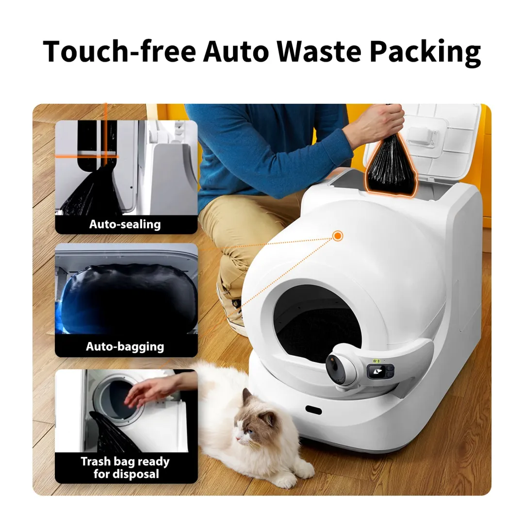 AI Smart Self-Cleaning Cat Litter Box – Auto-Sealing Waste, Multi-Cat Tracking & Odour Control