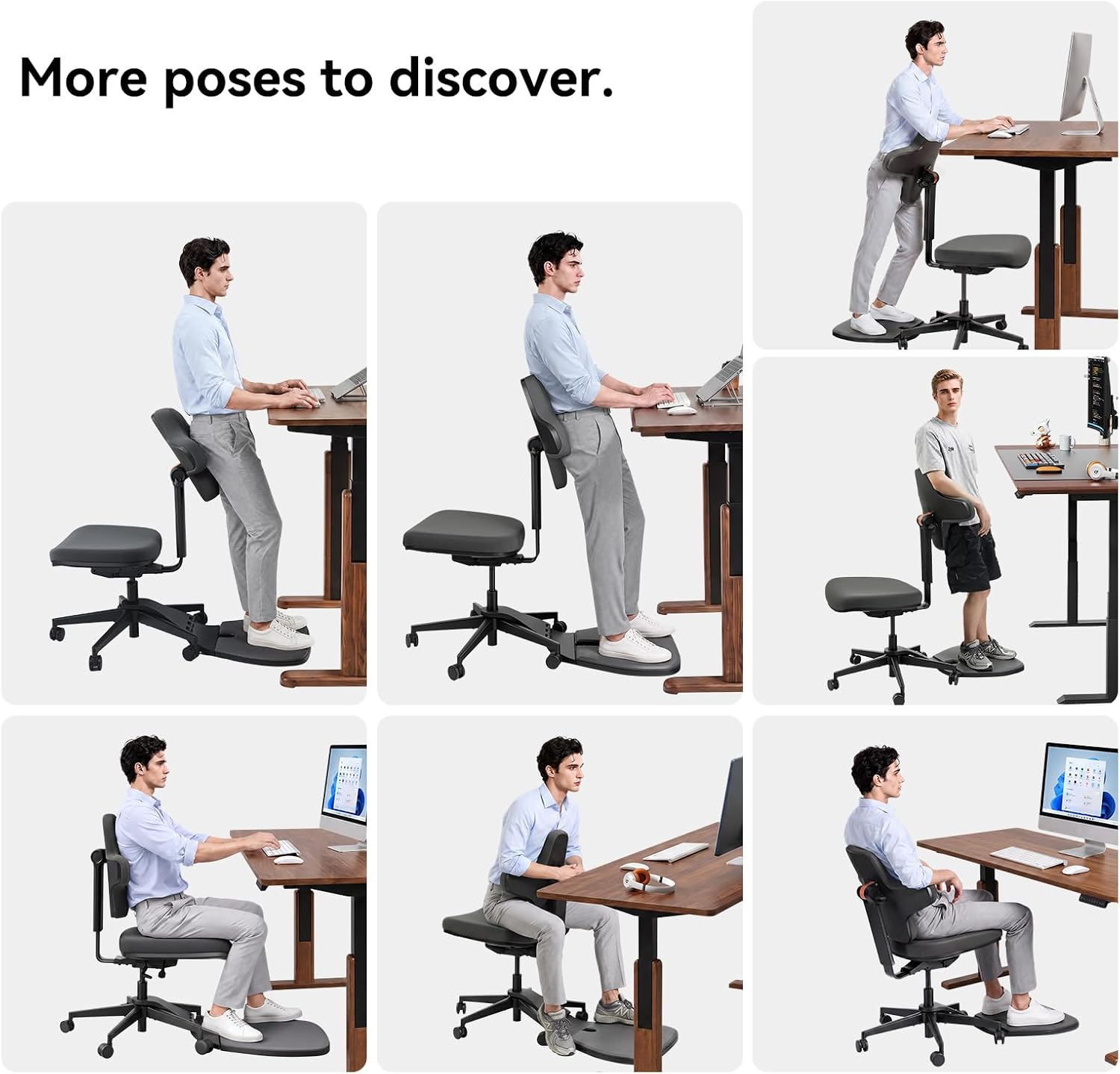 Adjustable Standing Desk Chair – Ergonomic Leaning Seat with 6 Dynamic Positions