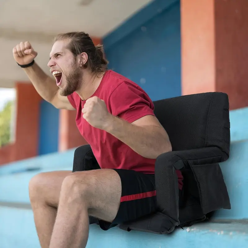 Heated Stadium Seat | 3 Heat Levels, 6 Recline Positions & Armrests
