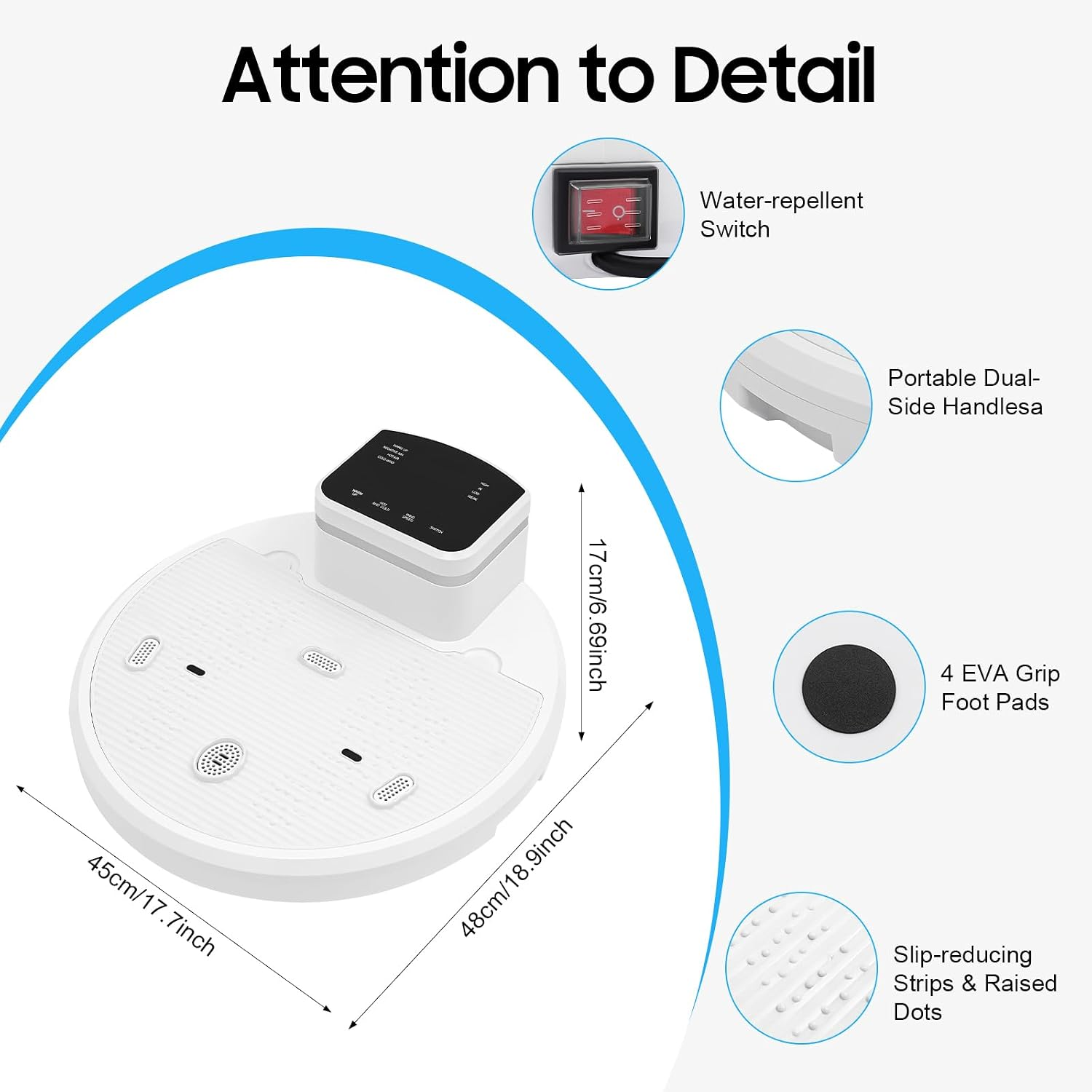 Full Body Dryer | 1400W Hands-Free Infrared Sensor, 4 Speeds with Warm & Cool Air