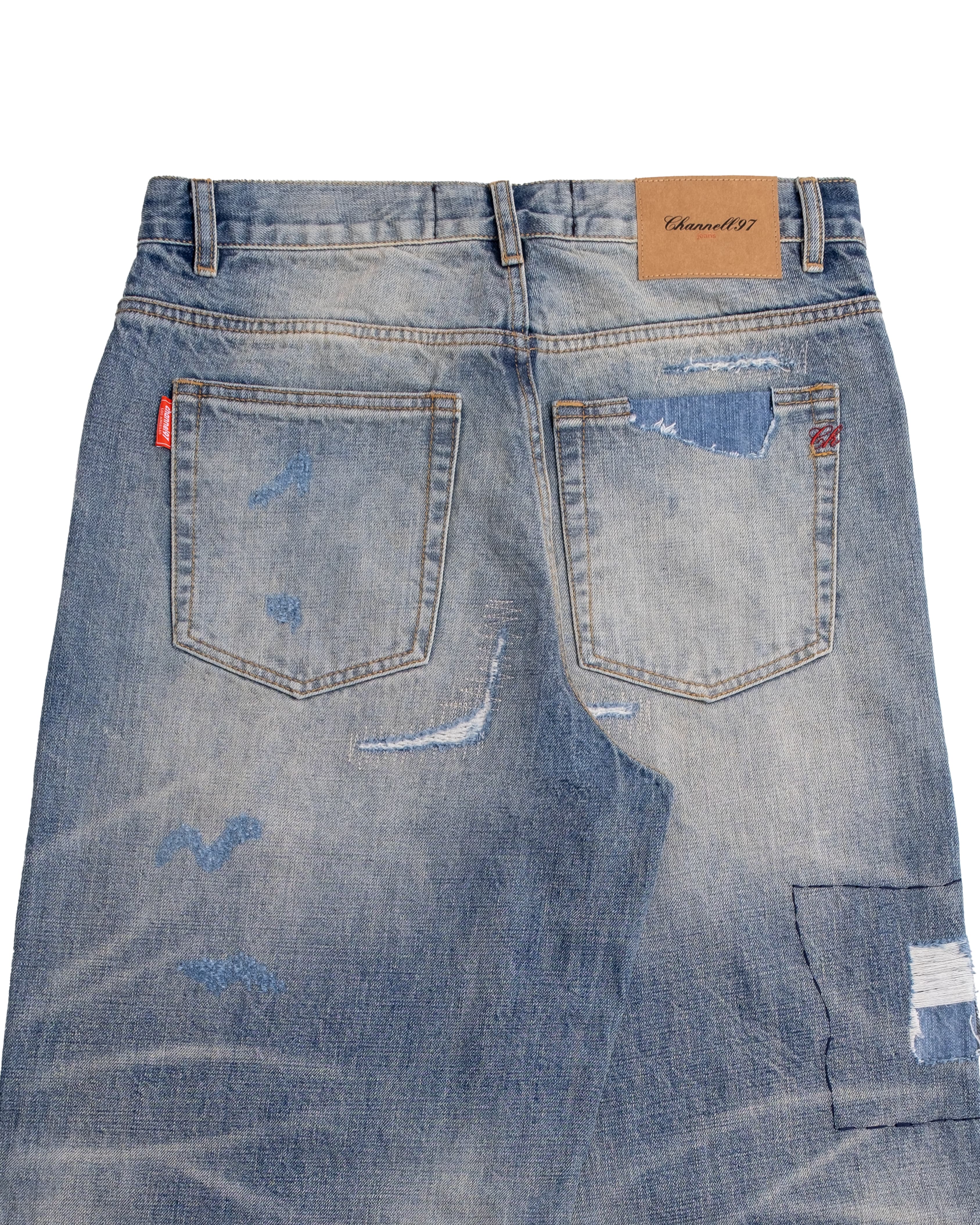 Blue Repaired Selvedge Denim