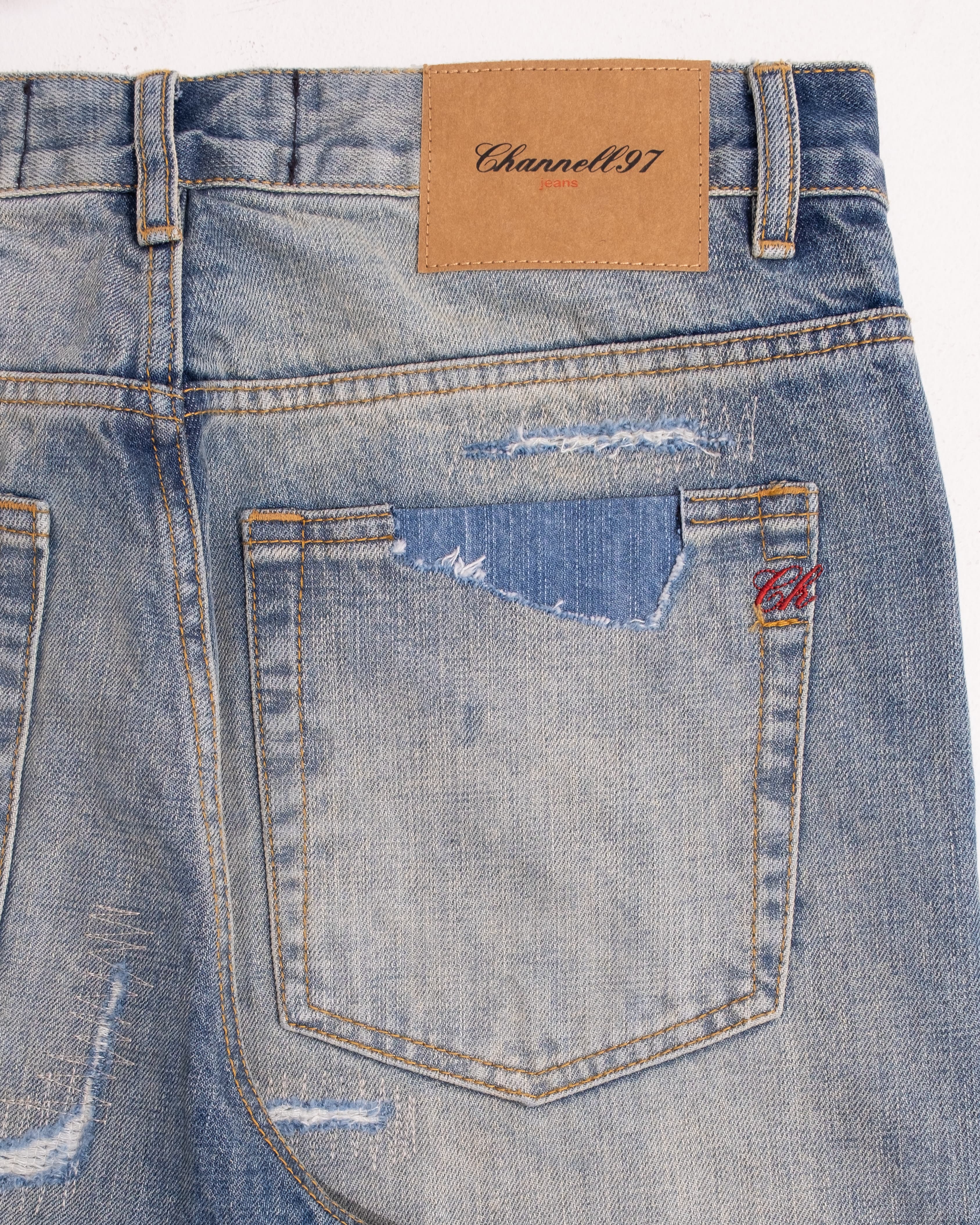 Blue Repaired Selvedge Denim