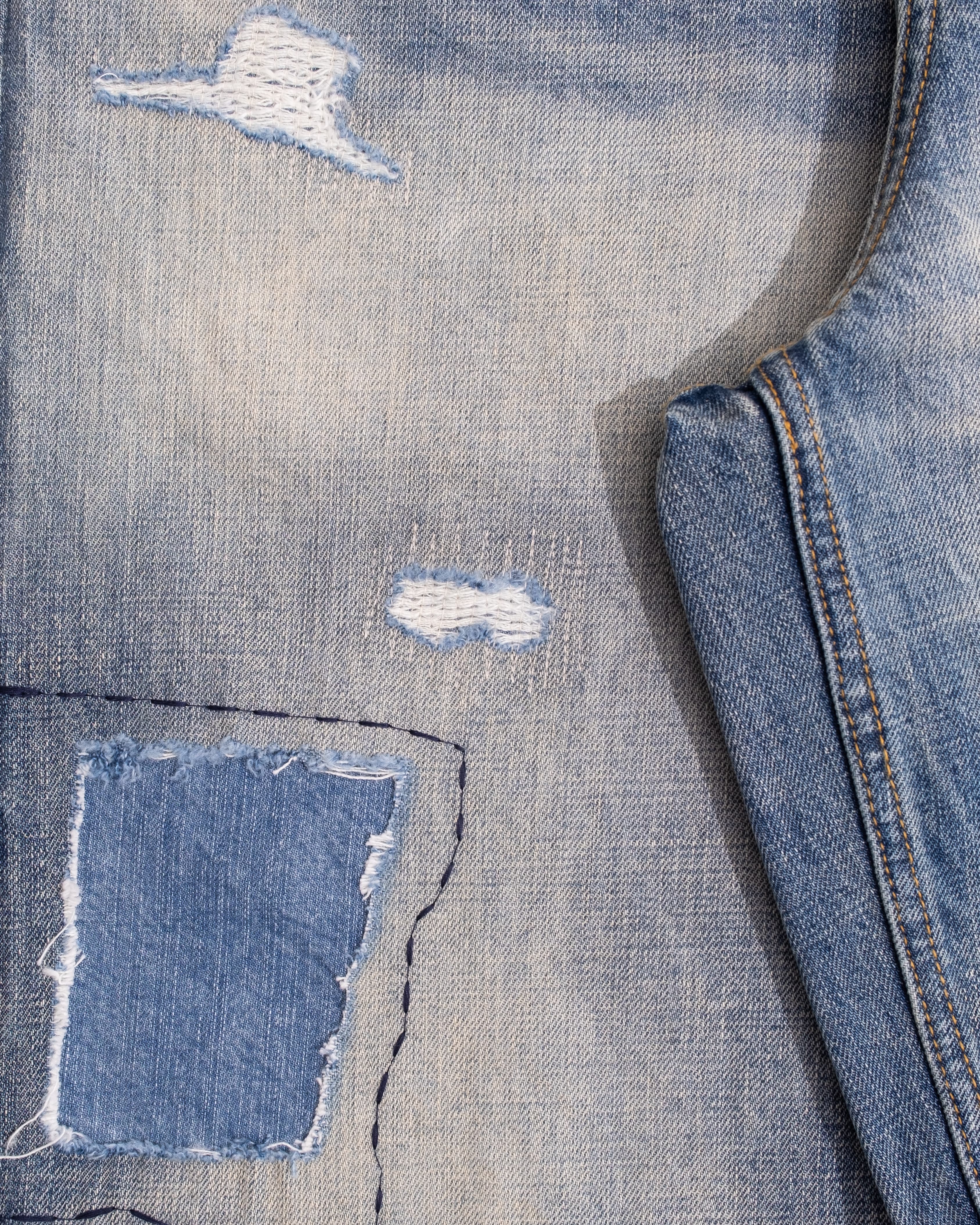 Blue Repaired Selvedge Denim
