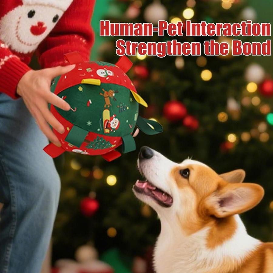 🎄Black Friday Sale 50% OFF!!⏳Flash Sale🏆50K+ SOLD!💥Dog Christmas Interactive Toy Soccer Ball with Bell🐕-Free shipping!!