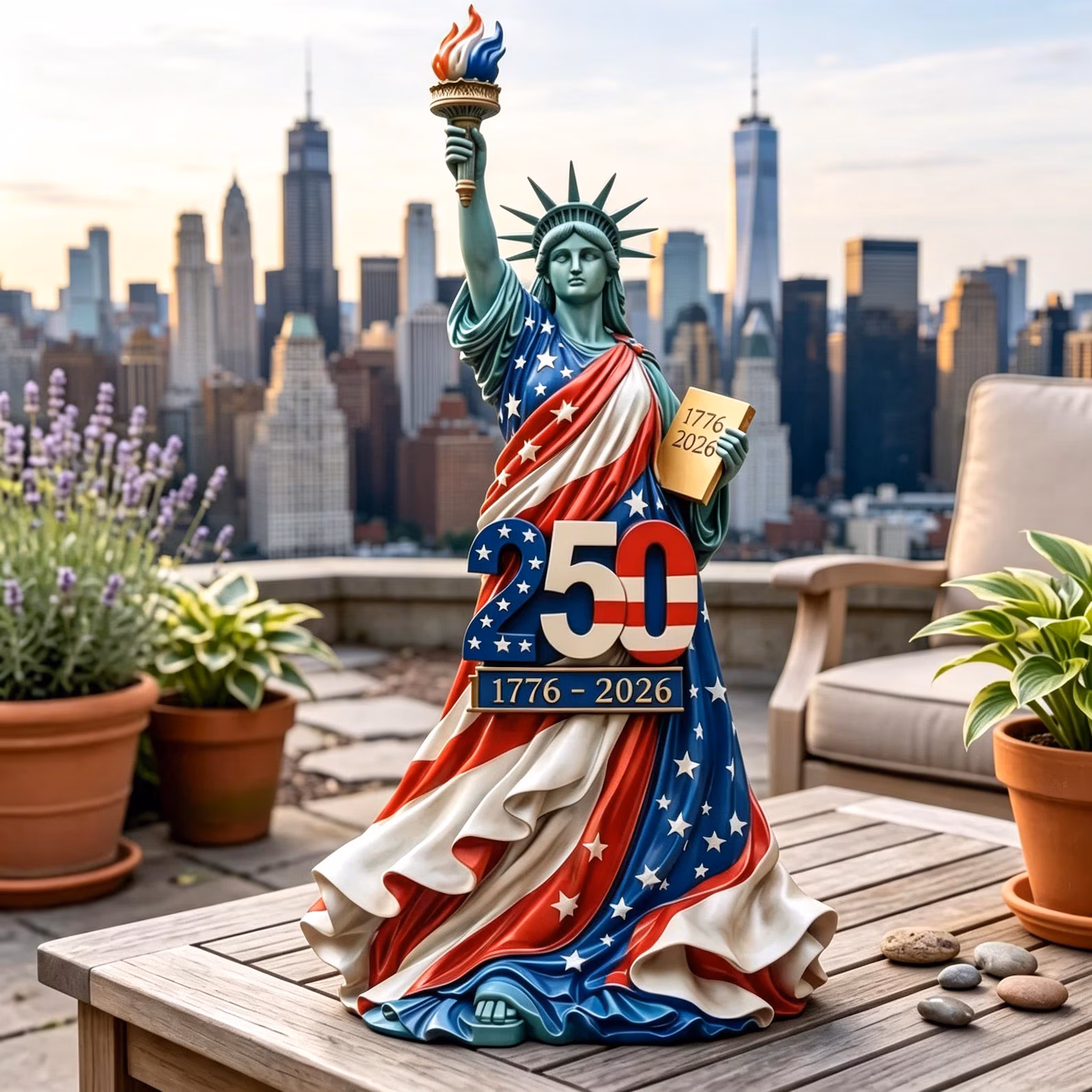 3D USA 250th Anniversary Statue of Liberty Figurine