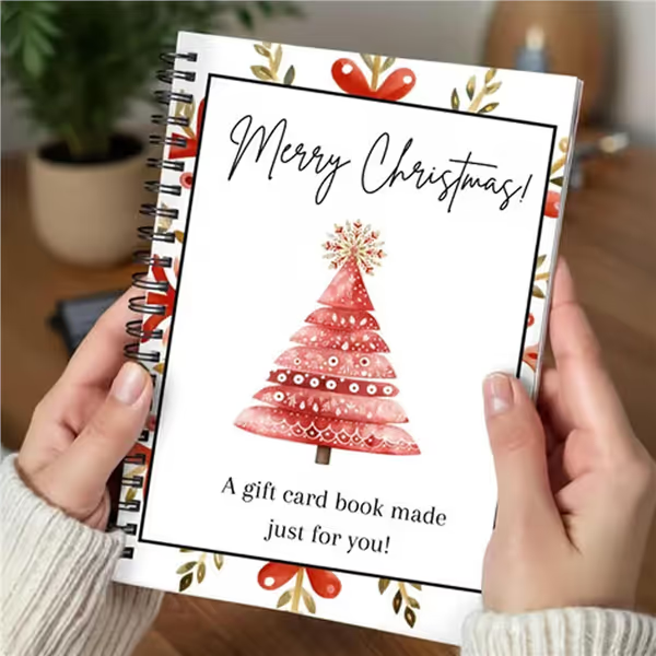 🔥🎁70% OFF!!!-Ready for Christmas!🎅Christmas Gift Card Album -👍DIY Spiral-Bound Christmas Gift Card Album with Surprise Pages