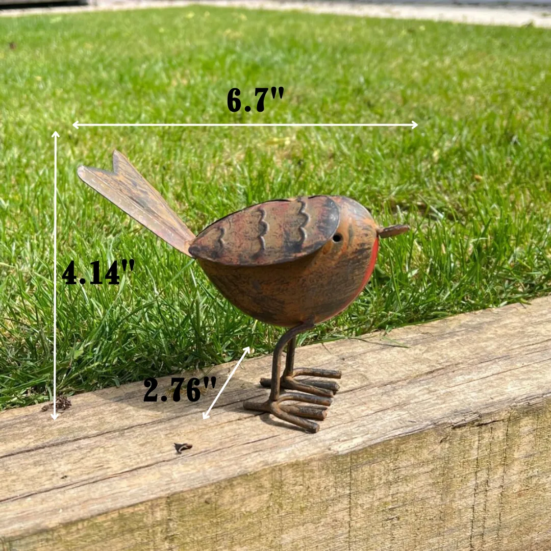 Handcrafted Metal Robin Ornament | Metal Art | Hand Painted Art