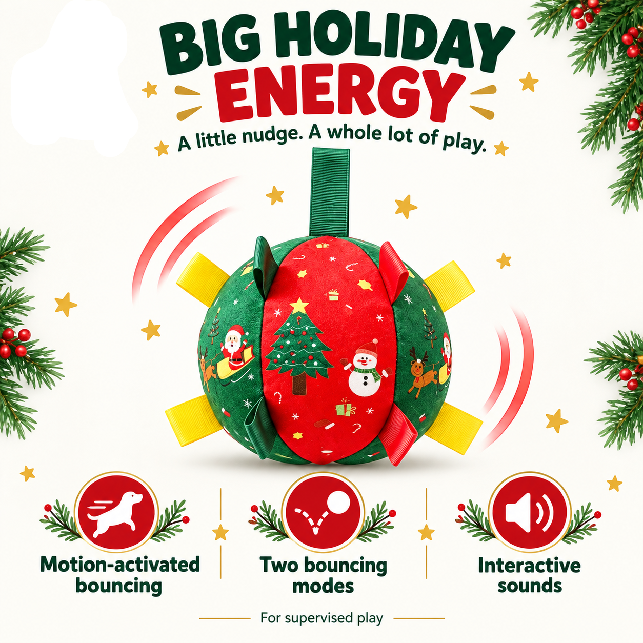 🎄Black Friday Sale 50% OFF!!⏳Flash Sale🏆50K+ SOLD!💥Dog Christmas Interactive Toy Soccer Ball with Bell🐕-Free shipping!!