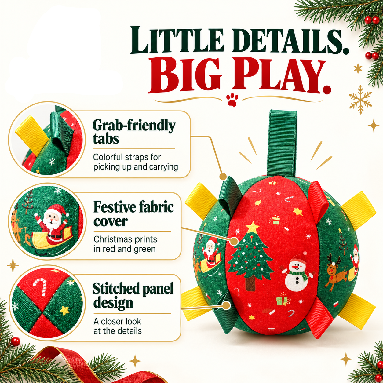 🎄Black Friday Sale 50% OFF!!⏳Flash Sale🏆50K+ SOLD!💥Dog Christmas Interactive Toy Soccer Ball with Bell🐕-Free shipping!!