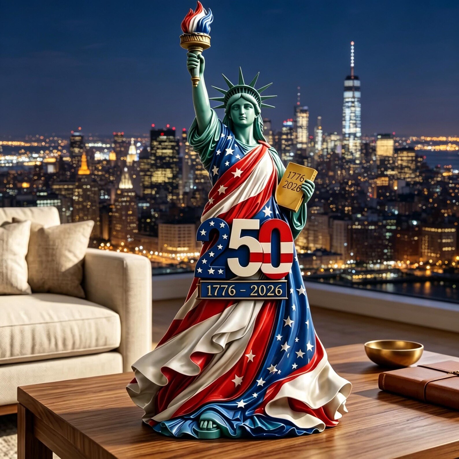 3D USA 250th Anniversary Statue of Liberty Figurine