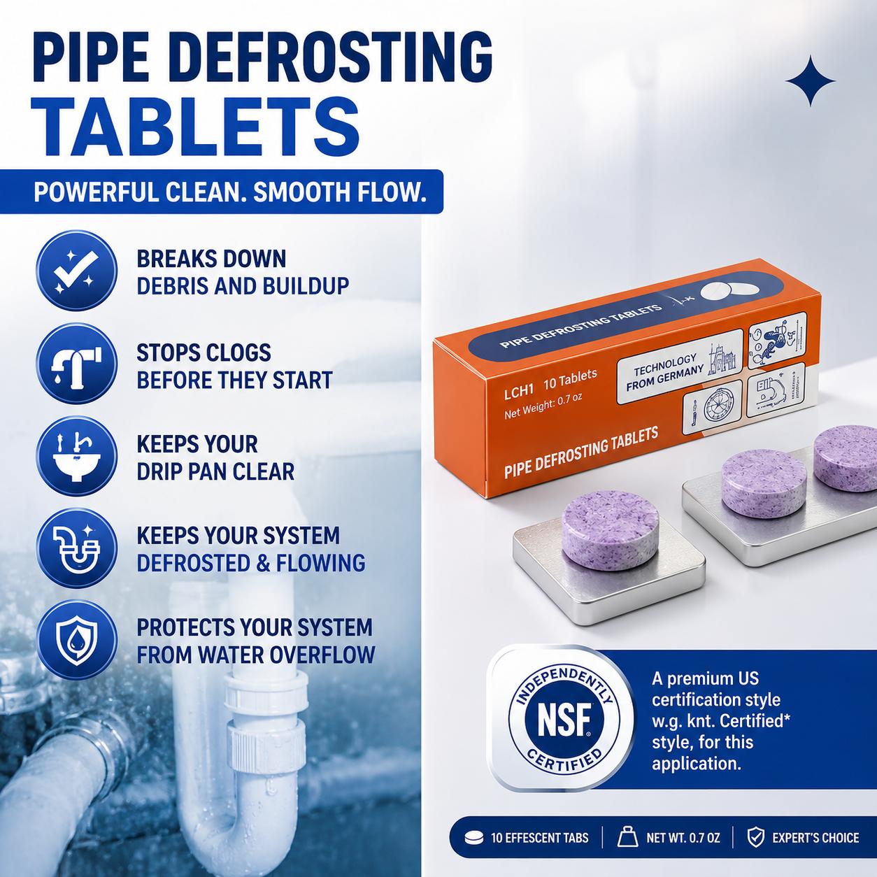 Buy 1 Get 1 Concentrated Laundry Sheets, Softens Hair & Breaks Down Stubborn Clogs &mdash; Multi‑Functional Pipe Care Solution for Washing Machines, Sewers & Septic Systems, Toilets, Bathrooms, Eaves, Drains