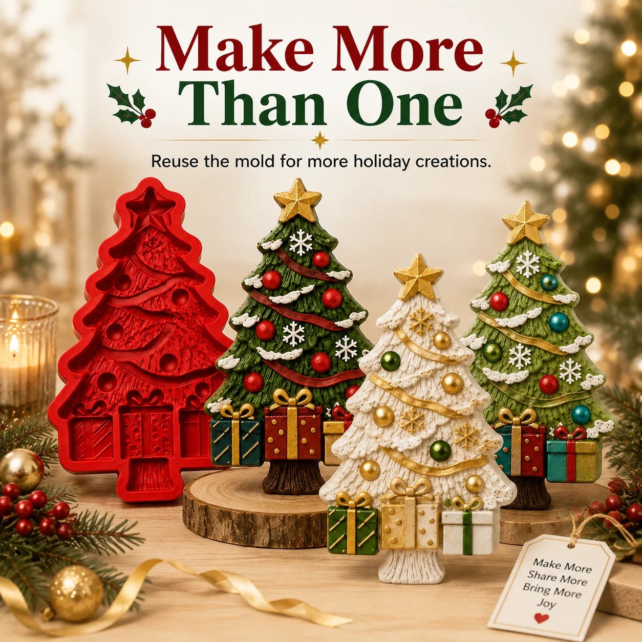 Pouring casting material into the Christmas tree mold