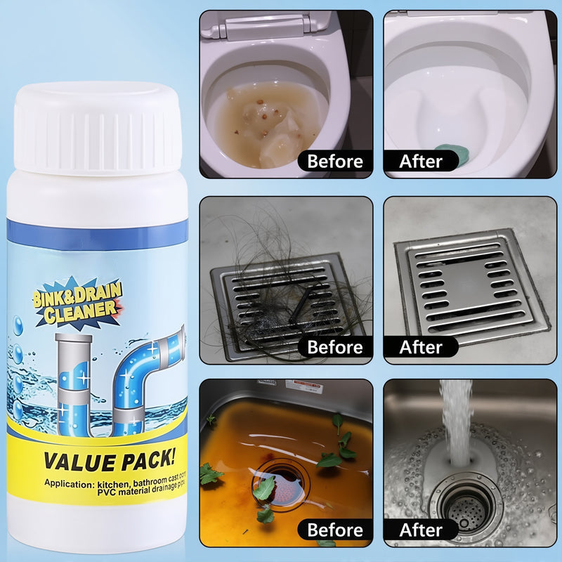Pipe-Clearing Foaming Powder – Fast-Acting Drain Unclogger & Deodorizer