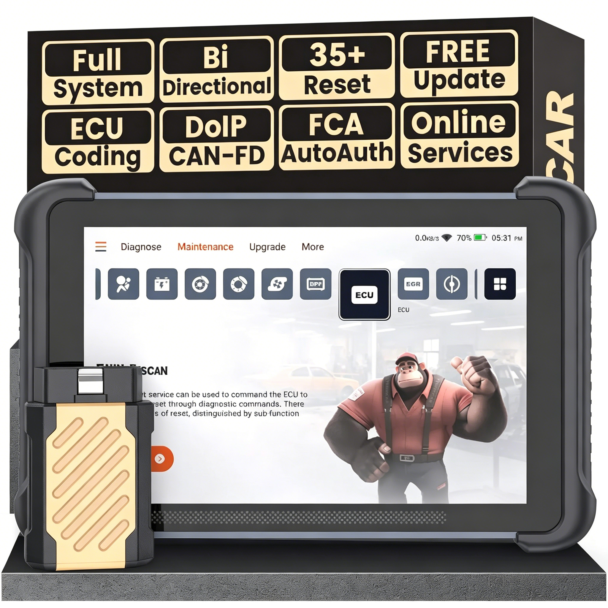 [Summervibes] Lifetime Free Update Car OBD2 Scanner Tool, 689BT All-System Automotive Diagnostic Tool, Bi-Directional OBD2 Scanner with ECU Coding, 35+ Services, FCA Autoauth, CANFD&DoIP，Bidirectional Scan Tool