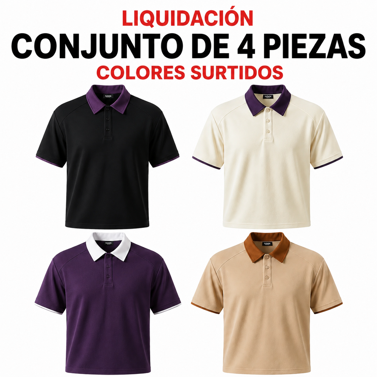 🔥¡8 piezas por solo 38,95 €! Polo retro de manga corta para hombre con cuello en contraste🔥